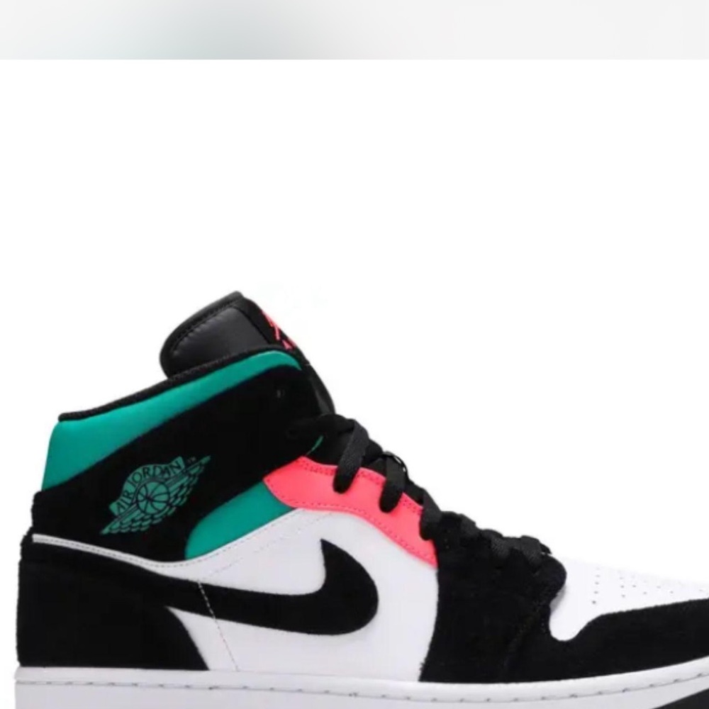 Jordan Air 1 Mid SE White Hot Punch Black Sneakers - Picture 3 of 5
